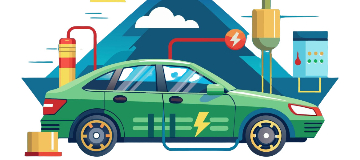 green-electric-vehicle-is-connected-charging-station-emphasizing-sustainable-energy-backdrop-features-mountains-various-energy-icons-illustrating-ecofriendly-technology